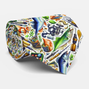 Gravata Legal padrão de marés para amantes da pesca