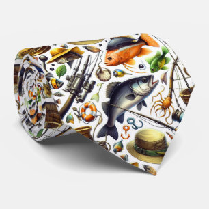 Gravata Legal padrão de marés para amantes da pesca