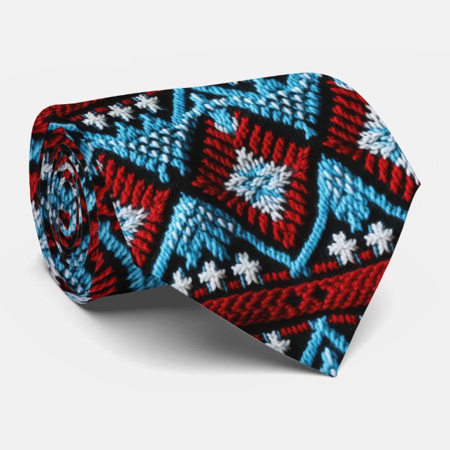 Gravata Legal padrão ladrilhado de bordados ocidentais (Rolled)