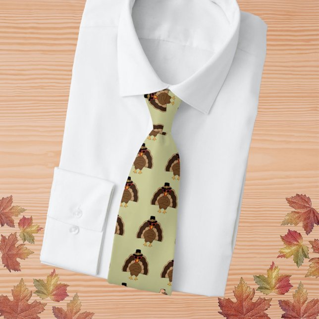 Gravata Legal Turquia com óculos de sol Feliz Ação de Graç (Cool Turkey Thanksgiving fun pattern Neck Tie by PLdesign, custom gift for him.)