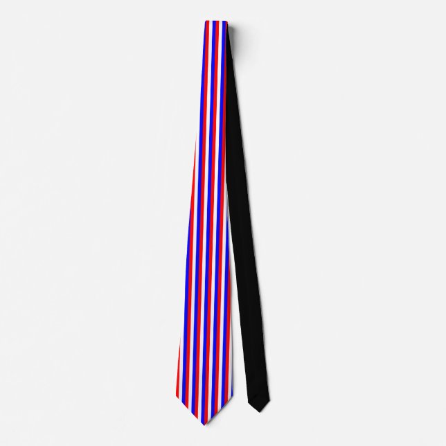 Gravata Legal vermelho branco e azul riscadas cores de sin (Frente)