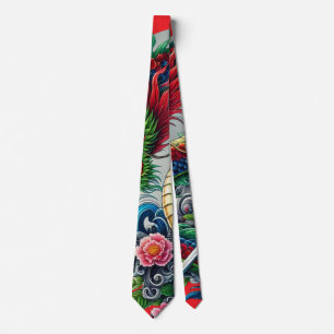 Gravata Leggings de dragões chineses