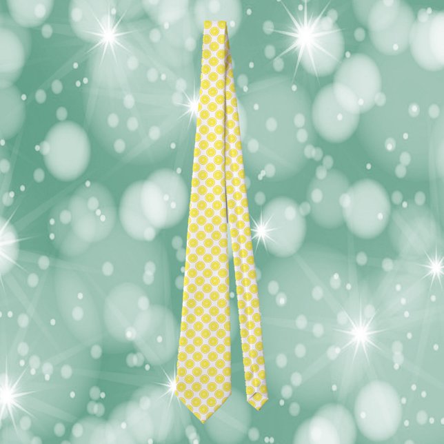Gravata Lemon Fruit Citrus Pattern (A tie with a fun lemon pattern.)