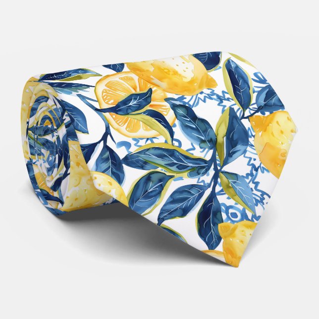Gravata Lemon Pattern Men's Necktie  (Rolled)