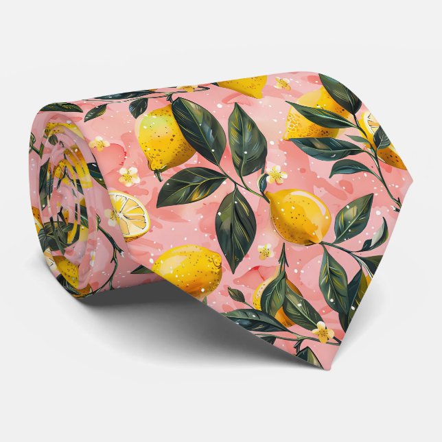 Gravata Lemon Pattern Men's Necktie  (Rolled)
