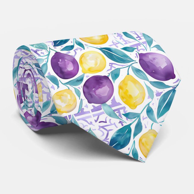 Gravata Lemon Pattern Men's Necktie  (Rolled)