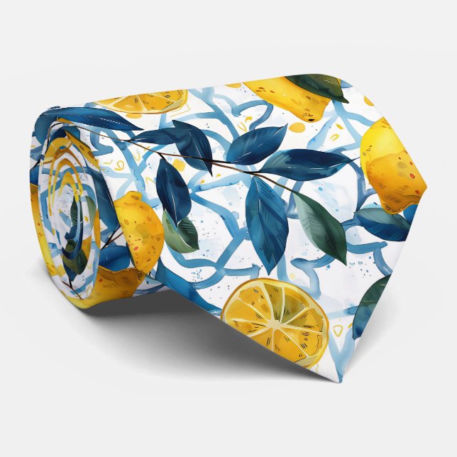 Gravata Lemon Pattern Men's Necktie  (Rolled)