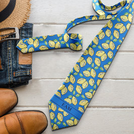 Gravata Lemon Vibrant Modern Bold Adiciona Iniciais Novell