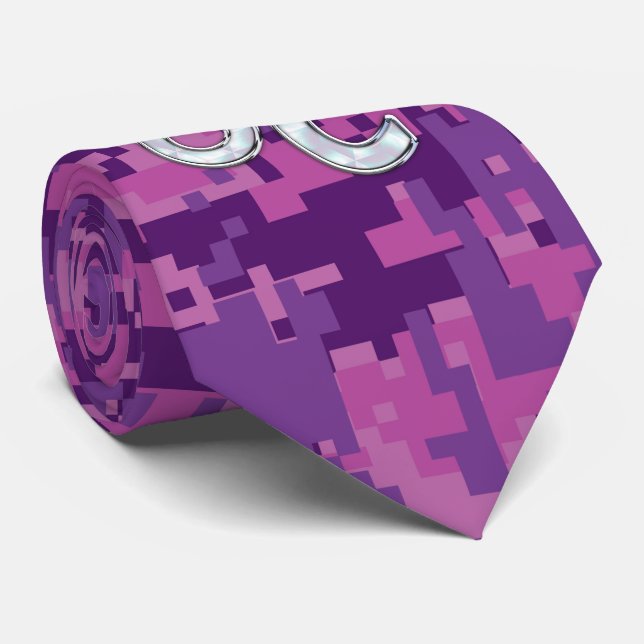 Gravata Leo assine a Camo Digital Girly Pink Fuchsia (Rolled)