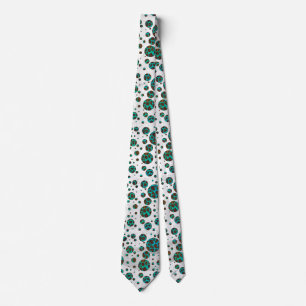 Gravata Leopard Brown e Teal PrintPolka Pontos