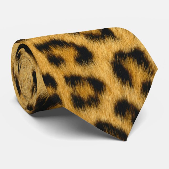 Gravata Leopard Skin Hair Impressão (Rolled)