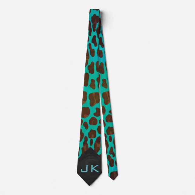 Gravata Leopardo Brown e Teal Tie (Frente)