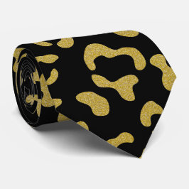 Gravata Leopardo Dourado, Brilhante Dourada, Padrão-Leopar