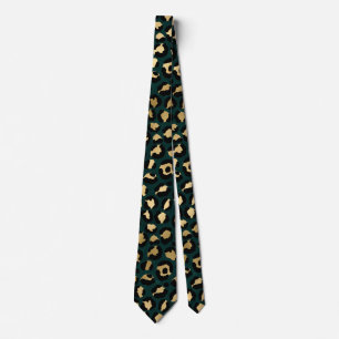 Gravata Leopardo Dourado e Teto Série Design 1