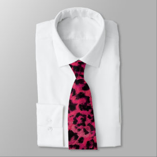 Gravata Leopardo rosa claro e de manchas pretas