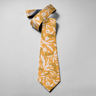 Gravata Leopardos da fauna selvagem amarela e moderna deix