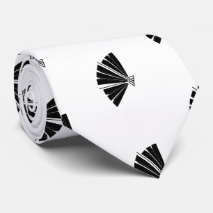 Gravata Leque Decorativo Preto e Branco para o Dia dos Pai