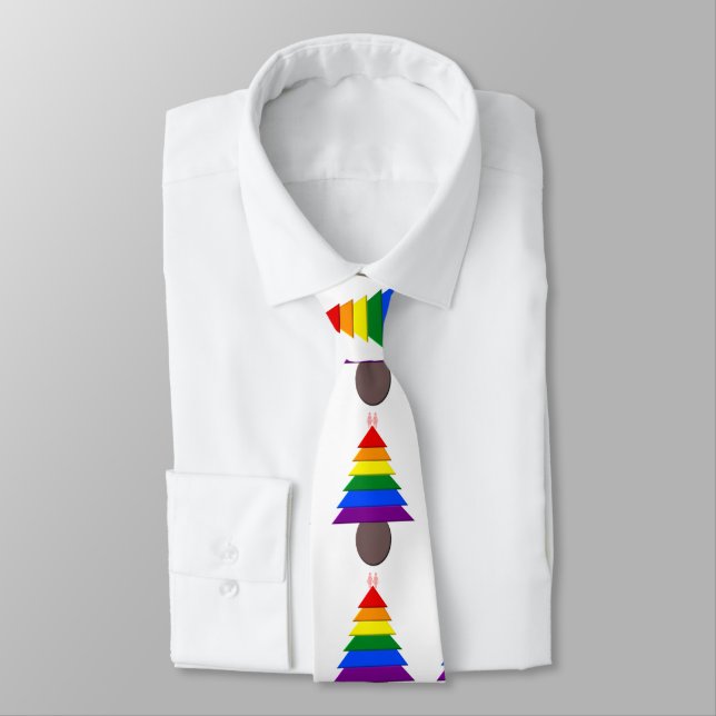 Gravata Lésbicas Árvore de Natal Rainbow e Presentes (Amarrado)