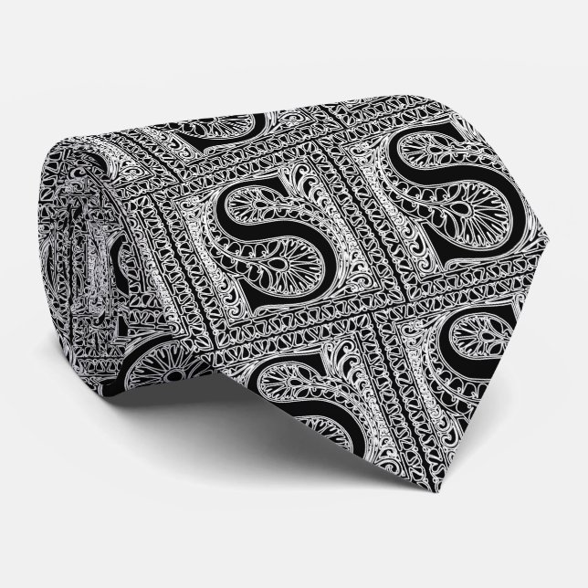 Gravata Letra S Ornamentada (Rolled)