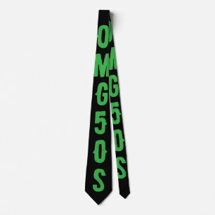 Gravata Letras aleatórias modernas personalizadas verdes p