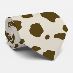 Gravata Letras miudinhas do marrom da PELE da VACA