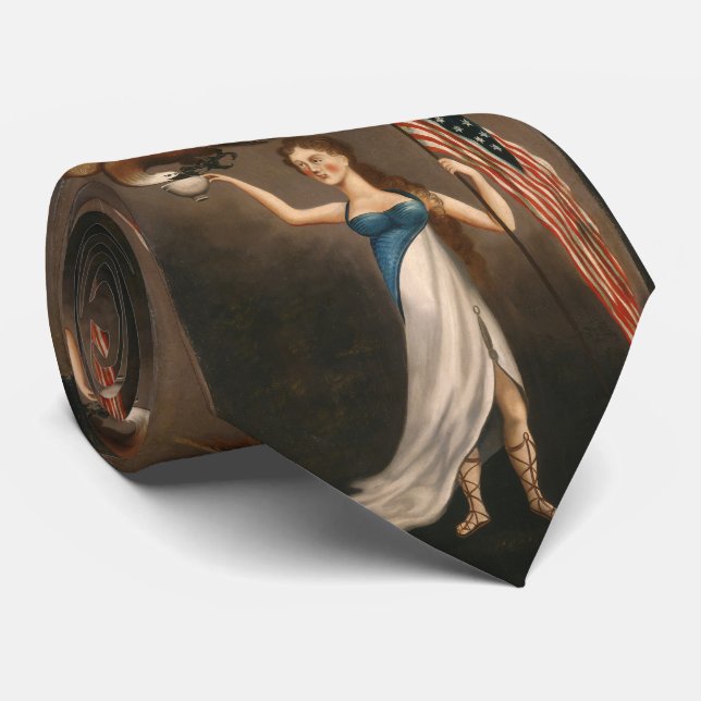 Gravata Liberty Woman Eagle American Flag USA Freedom (Rolled)