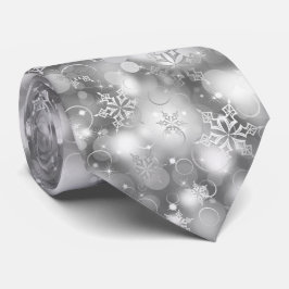 Gravata Lights and Snowflakes, Silver - Christmas Ties,