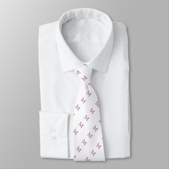 Gravata Lilac Monograma Personalizada  (Amarrado)