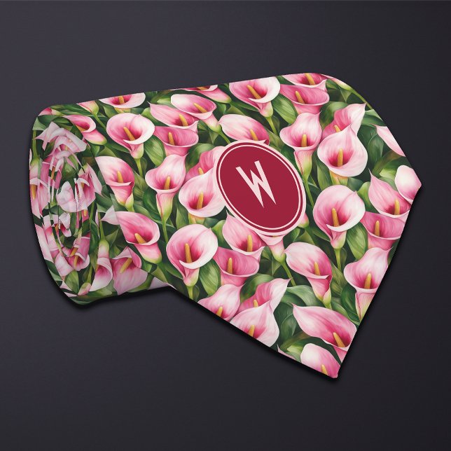 Gravata Lilases Calas Rosas Florais (Criador carregado)