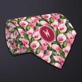 Gravata Lilases Calla Rosa Floral