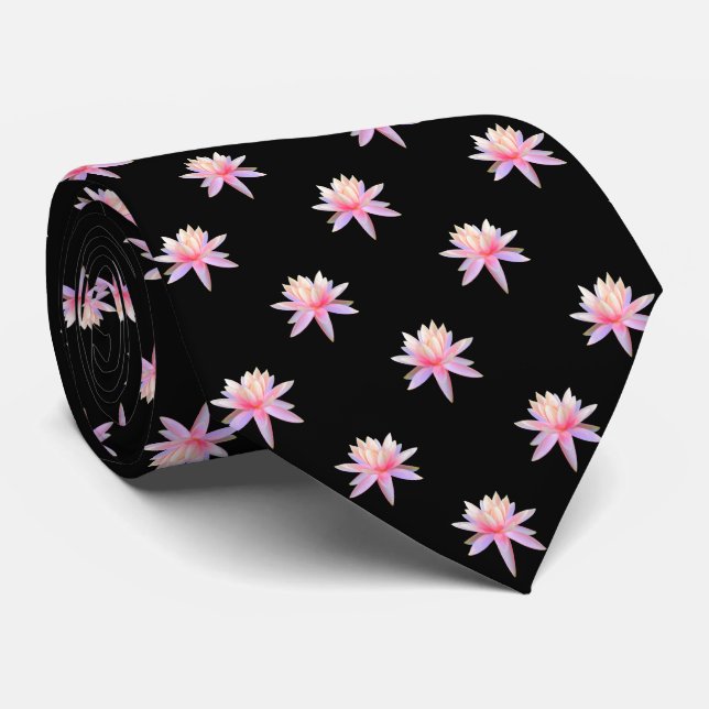 Gravata Linda lily Lily Lotus Flower Trendy Patterna (Rolled)