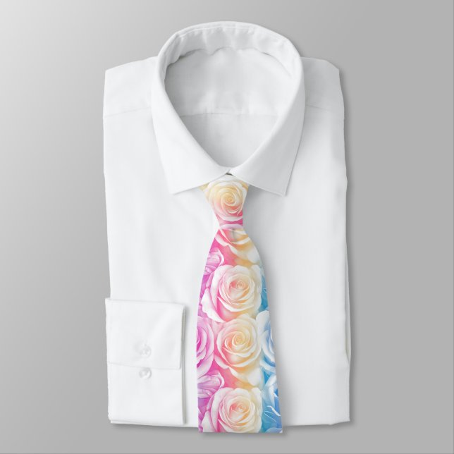 Gravata Linda Rosa Floral Para Ele (Amarrado)