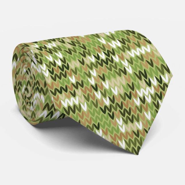 Gravata Linda vovó padrão de tricô na cor verde da azeiton (Rolled)