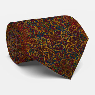 Gravata Lindo desenho paisley marrom escuro vintage