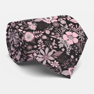 Gravata Lindo padrão floral cor-de-rosa pastel com estilo 