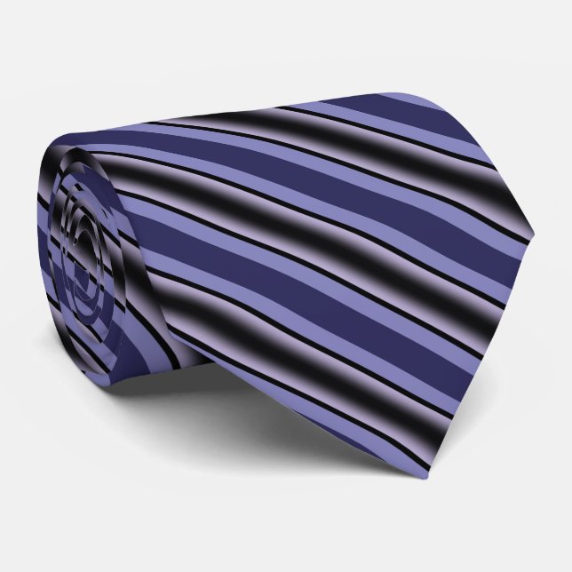 Gravata Line Stripe Pattern Of Black And Purple Colors (Rolled)