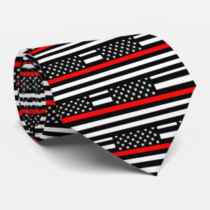 Gravata Linha vermelha fina americana decoração do gráf