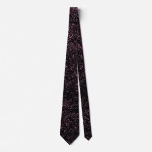 Gravata Linhas aleatórias - Preto com Rosa em Preto