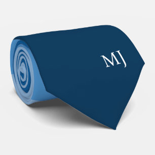 GRAVATA LINHAS AZUIS MODERNAS INICIAIS DE MONOGRAMA PERSON
