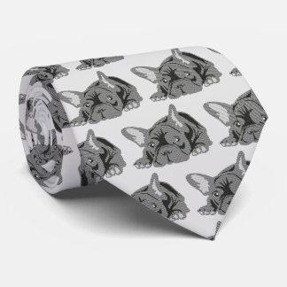 Gravata Linhas de Bulldog Francês