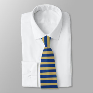 Gravata Linhas de cor azul dourado minimalistas personaliz