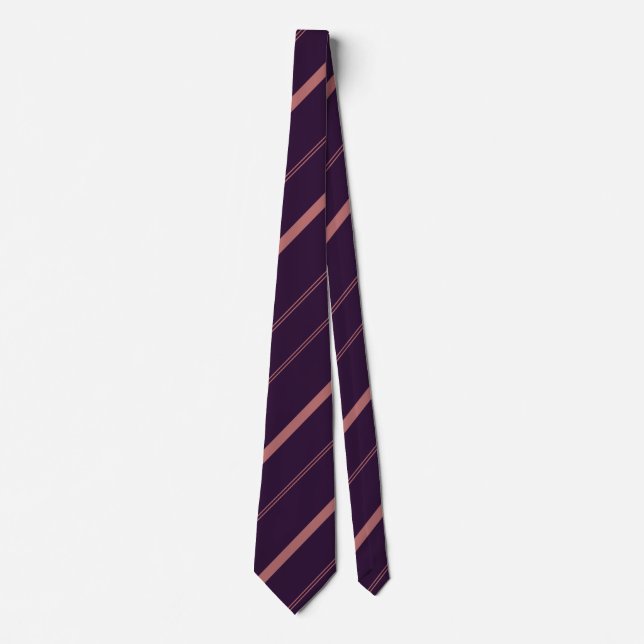 Gravata Linhas de Diagonal Na moda Roxo Escuro (Frente)
