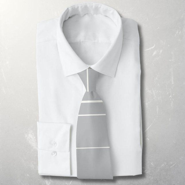 Gravata Linhas horizontais, listras brancas em cinza (Criador carregado)