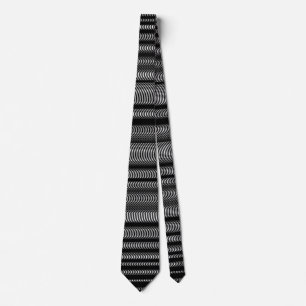 Gravata Linhas onduladas pretas - em branco
