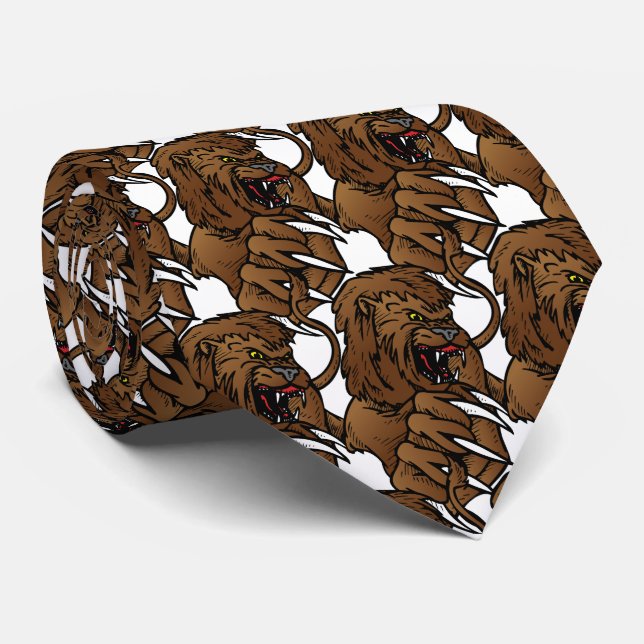 Gravata Lion Big Sports Futebol Basball Tie (Rolled)