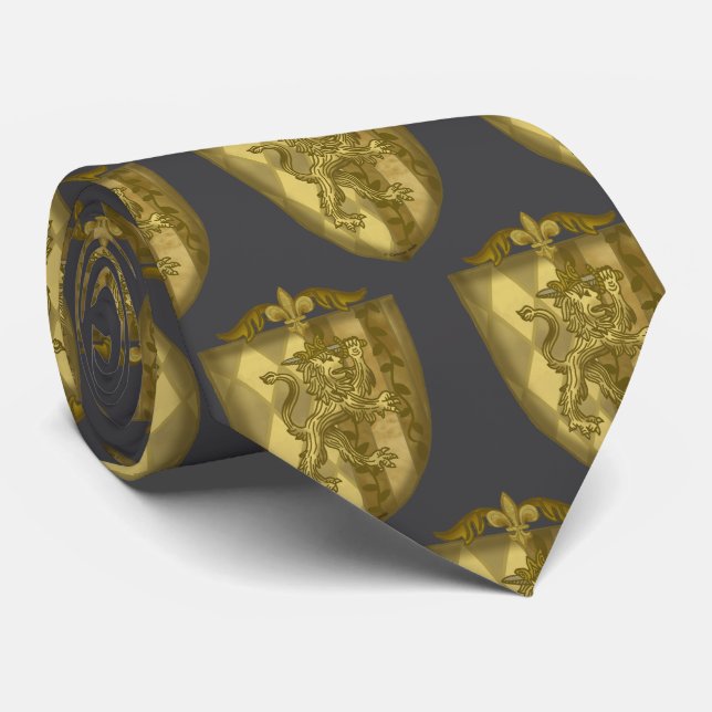 Gravata Lion Shield Family Crest  (Rolled)