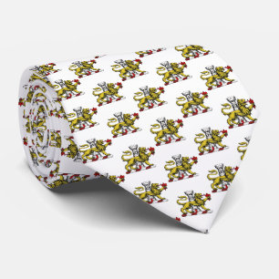 Gravata Lion Tower Fleur de Lis Crest Emblem C