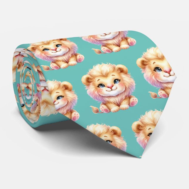Gravata Lions Adorable Kawaii Cute Neck (Rolled)