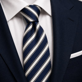 Gravata Listra Azul Marinho Old Money