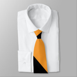 Gravata Listra larga preta e da laranja II da universidade